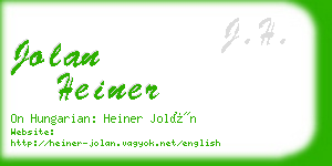 jolan heiner business card